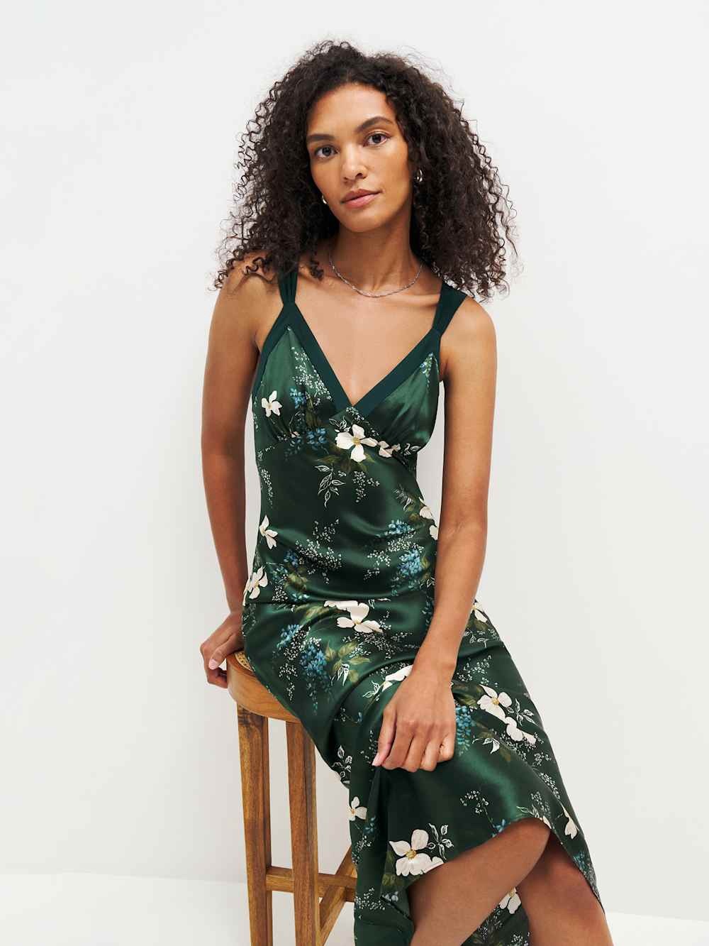 Reformation Neola Silk dress in portia, Brand new with tags, never worn.
